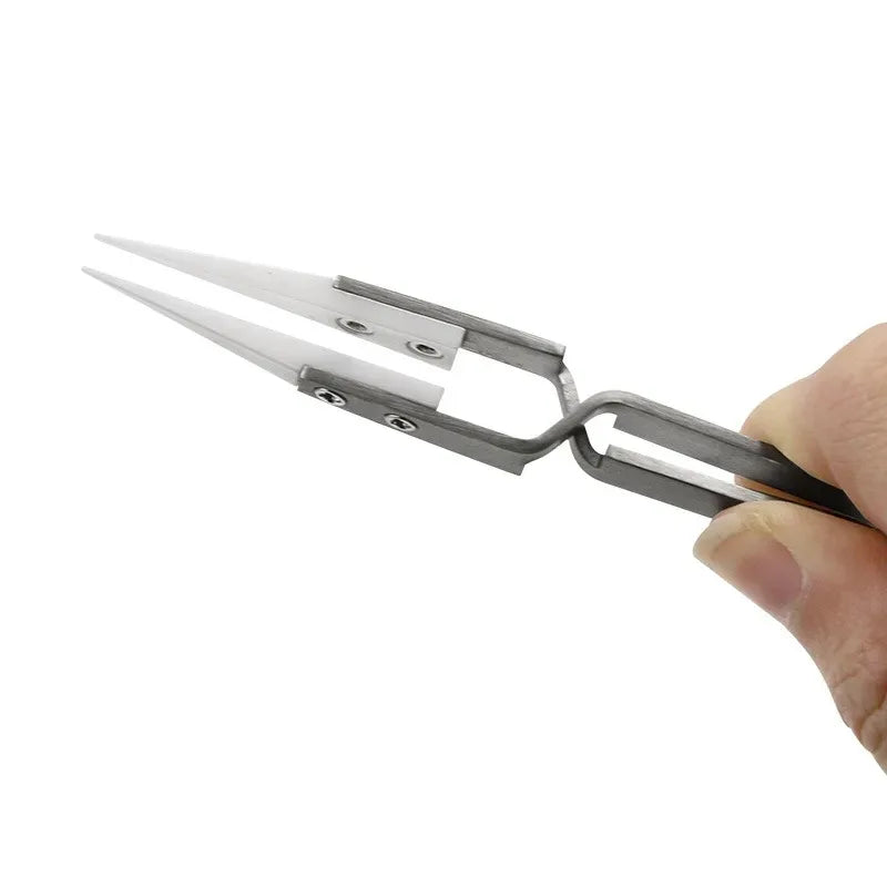 Ceramic Soldering Tweezers - Precision Anti-Static Electronic Repair Tool Set