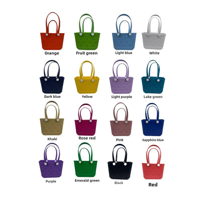 EVA Medium Oval Beach Bag – Waterproof Large Capacity Hollow Design Handbag, Fashion Sports Style Portable Open Mouth Tote