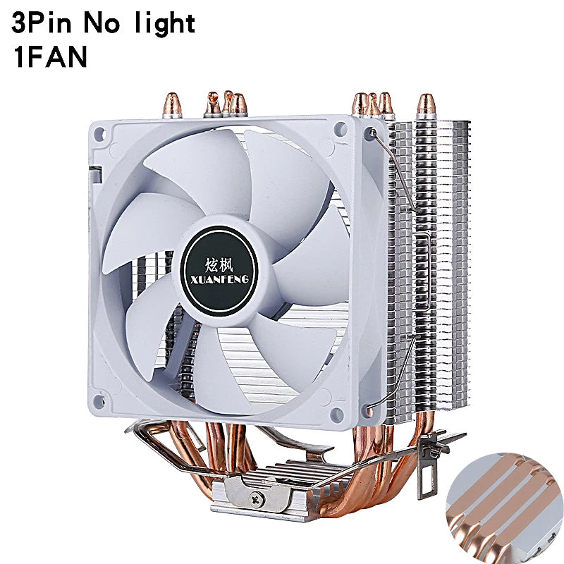 CPU Cooling Fan with Air-Cooled Radiator – Compatible with LGA2011, 115x, 1200, 1700 & AMD