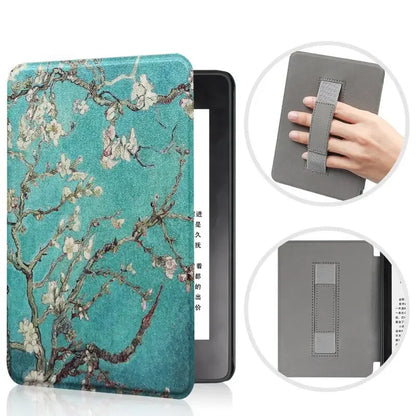 6" Kindle 11th Generation 2024 Case | PU Leather Ebook Cover with Hand Strap & Auto Wake Sleep