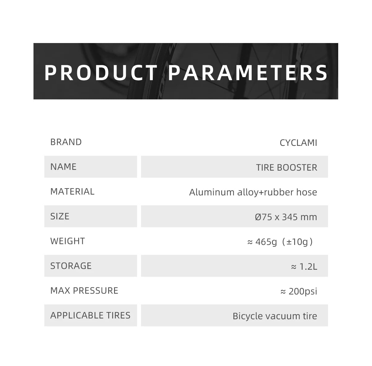 CYCLAMI 1.2L Aluminum Alloy MTB Road Tire Inflator – Valve Gas Cylinder for Tubeless 29" Bike Tires