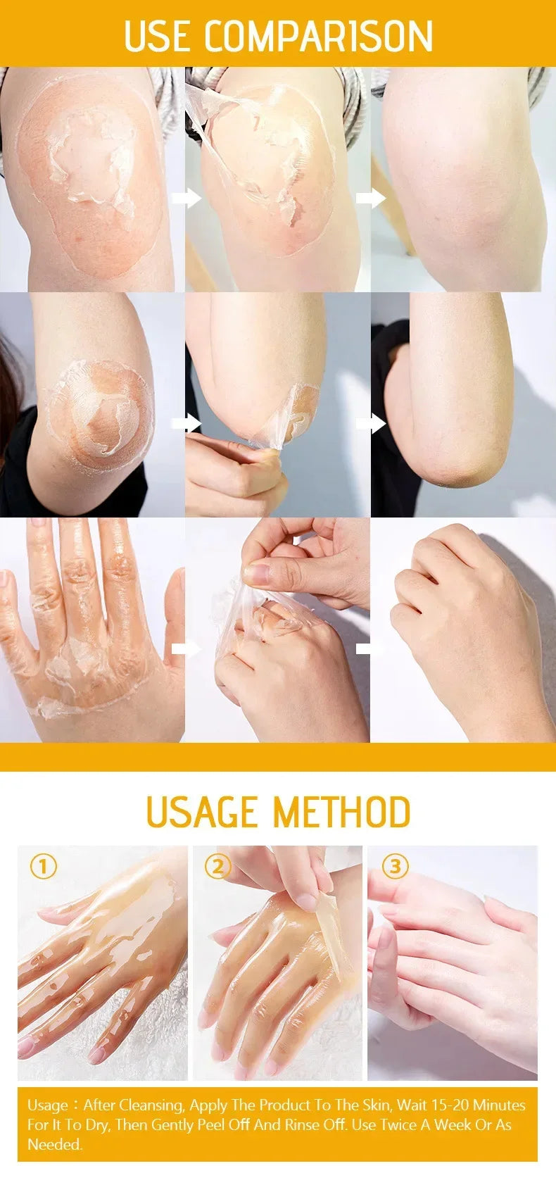 Yellow Peeling Lotion Oil – 100% Organic Exfoliating, Whitening & Nourishing Body Scrub with Hyaluronic Acid for Dark Skin