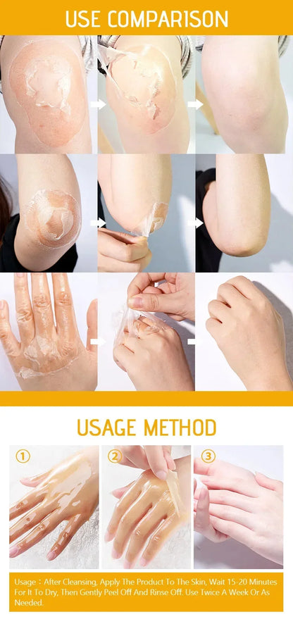 Yellow Peeling Lotion Oil – 100% Organic Exfoliating, Whitening & Nourishing Body Scrub with Hyaluronic Acid for Dark Skin