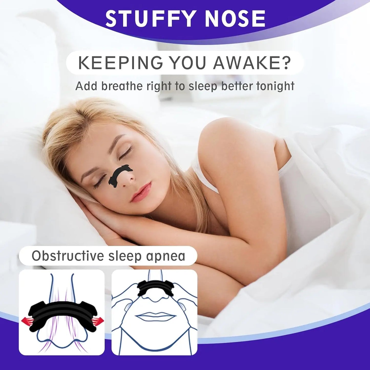 10/30/50/200pcs Nasal Strips — Extra Strength Transparent Anti-Snoring Patches for Better Sleep