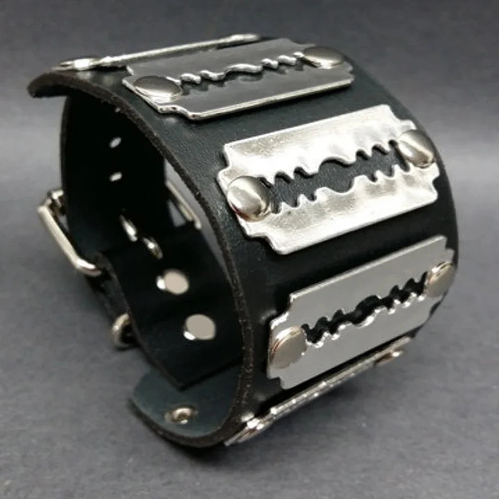 Halloween Gothic PU Leather Bracelet - Punk Hip-Hop Party Costume & Fashion Accessory