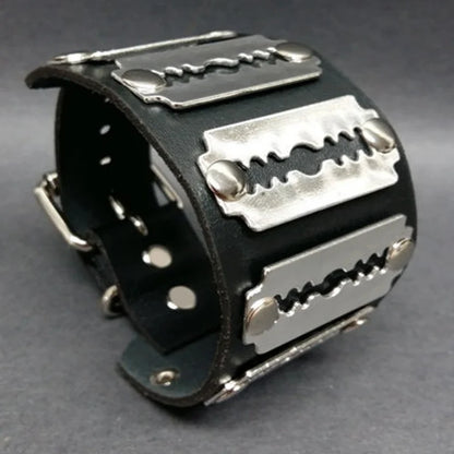 Halloween Gothic PU Leather Bracelet - Punk Hip-Hop Party Costume & Fashion Accessory