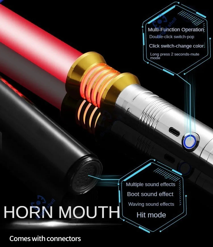 RGB Metal Lightsaber Toy – 15-Color Changing Laser Sword with Sound Effects, Force FX Jedi Blaster Gift for Kids