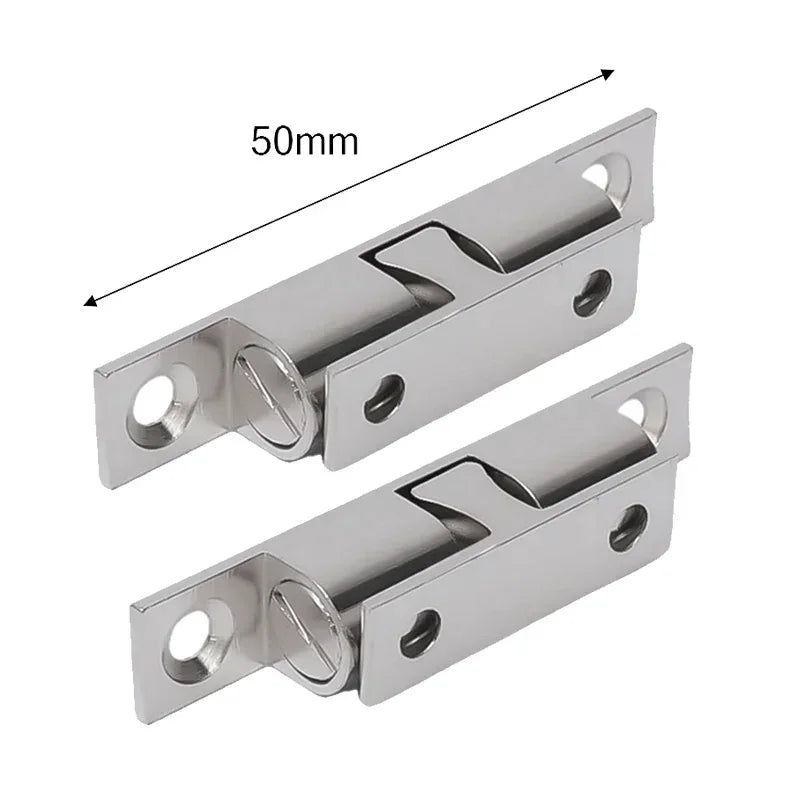 5/1pcs Furniture Door Ball Latch | Brass Double Roller Spring Ball Catch, Adjustable Tension Latch for Cabinets & Closets