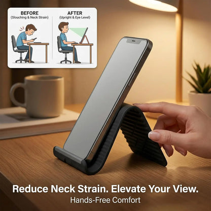 Foldable Silicone Phone Holder Stand - Adjustable Multi-Angle Desktop Stand for iPhone, iPad & Tablet
