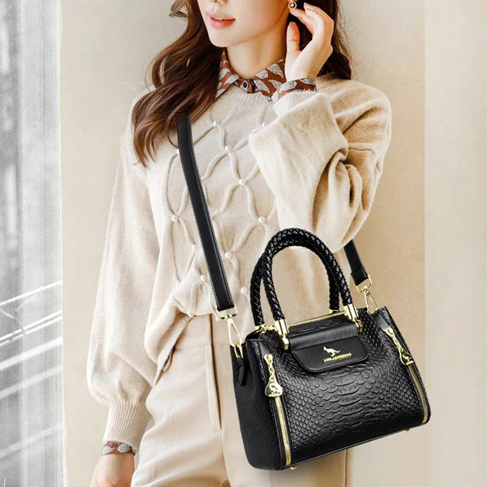 Women’s Designer Soft Leather Crossbody Bag – High-Quality Fashion Shoulder Messenger Purse for Ladies