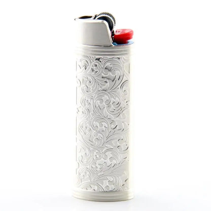 Metal Cowboy Boot Lighter Case - Cute Cat Eye Rhinestone Embroidered Zinc Alloy BIC J6 Sleeve Cover