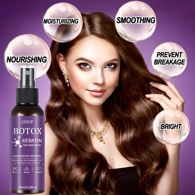 GSWP Botox Keratin Hair Treatment Spray - Leave-In Moisturizing Formula to Strengthen Hair, Reduce Tangles & Split Ends