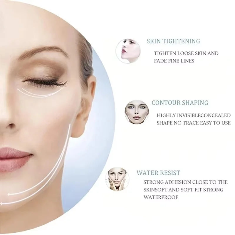 40-Piece Invisible Face Lift Stickers – Thin V-Shape Lifting Tapes for Double Chin, Wrinkle Coverage and Makeup Styling