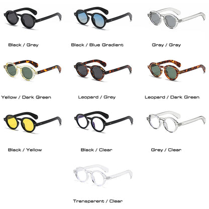 SO&EI Retro Polarized Sunglasses - Round Fashion Shades with Rivet Decor, UV400 Protection & Leopard Punk Style for Women & Men