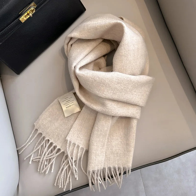 Winter Narrow Wool Scarf – 28 Colors, 100% Wool Solid Color Unisex Scarf for Men & Women, Warm and Cold-Proof