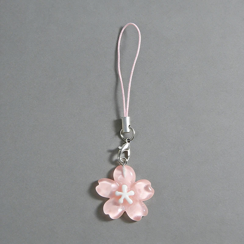 Colorful Resin Flower Phone Chain - Fresh Cute Transparent Key Pendant Bag Charm Accessory for Women & Best Friends