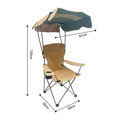 Portable Outdoor Folding Chair – Sunshade Armchair for Camping, Fishing, Picnic & Beach Use, Lightweight Travel Seat