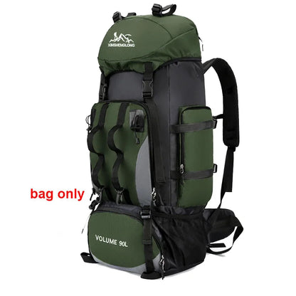 90L Waterproof Hiking Backpack – Large Capacity Trekking Rucksack for Camping, Travel & Outdoor Sports Equipment for Men