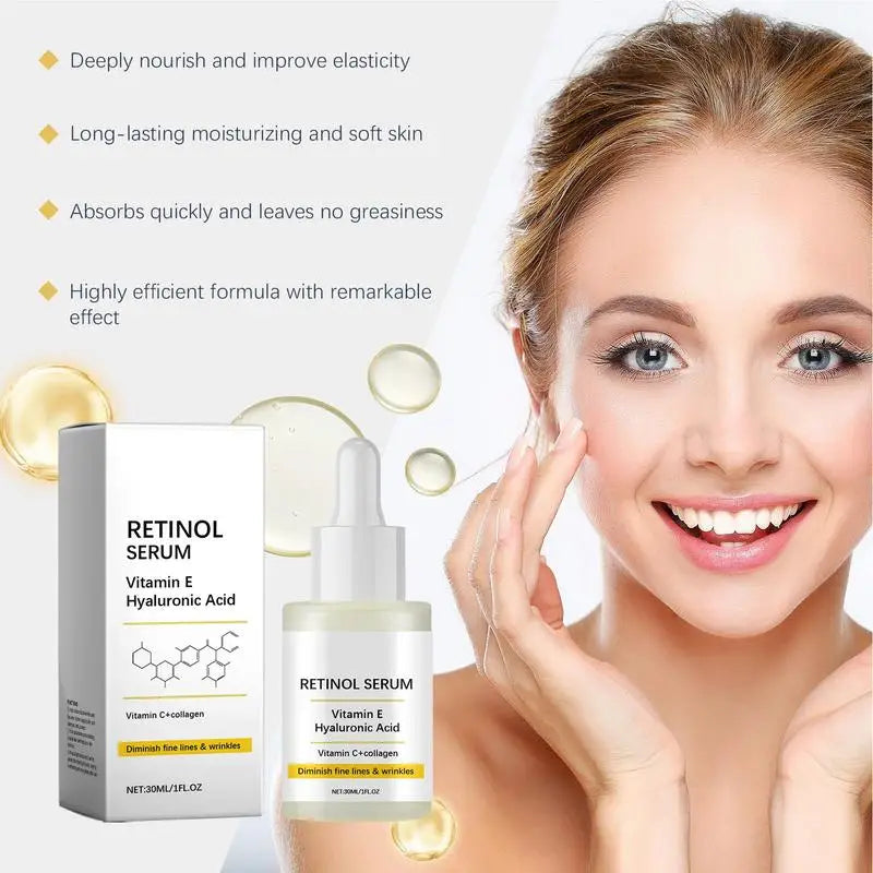Retinol Face Serum – Deep Moisturizing, Anti-Aging, Fine Line Fading, Firming & Lifting Serum with Hyaluronic Acid