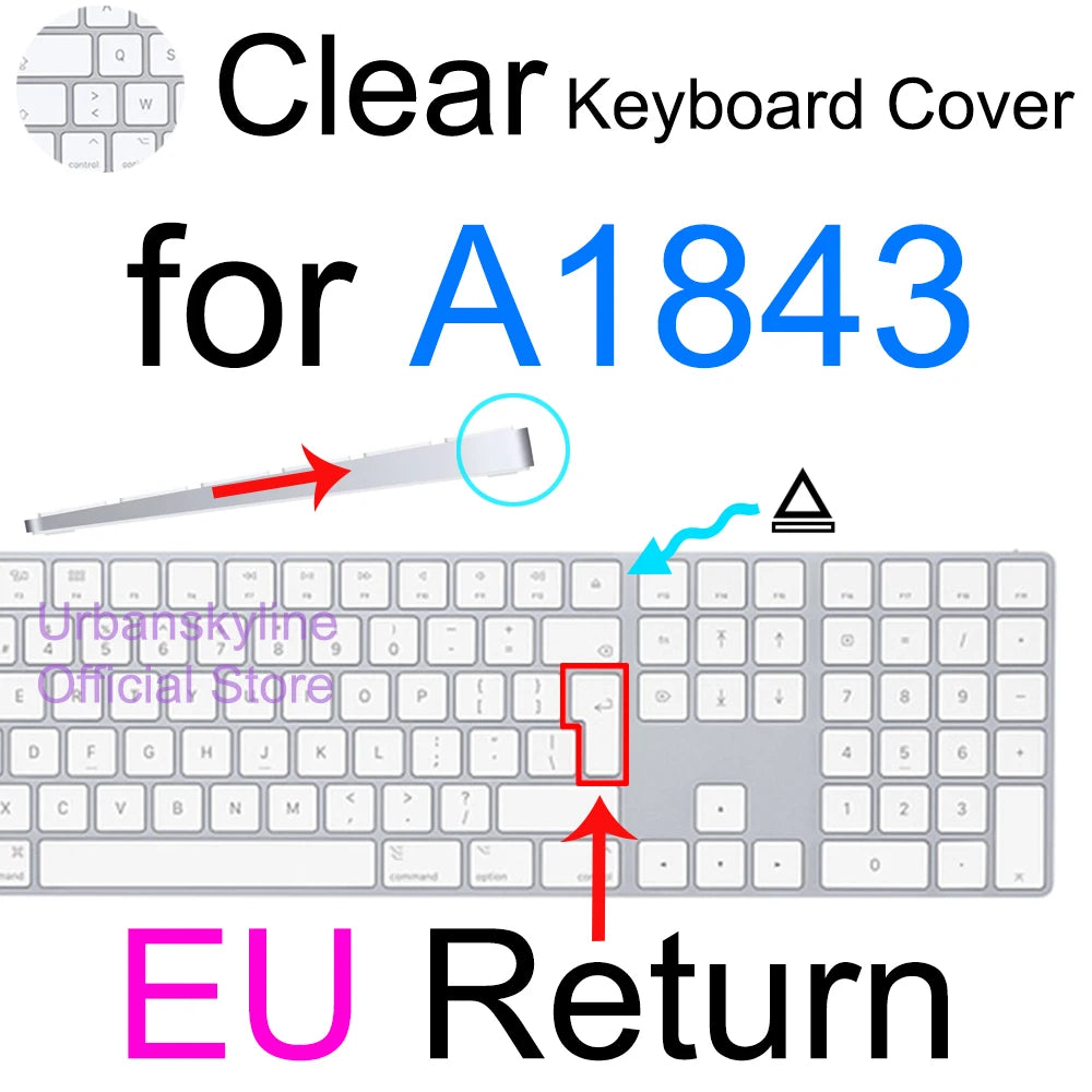iMac Magic Keyboard Cover - Silicone Protective Skin for Apple A2449, A2450, A2520, A1644, A1843, A1314 & A1243