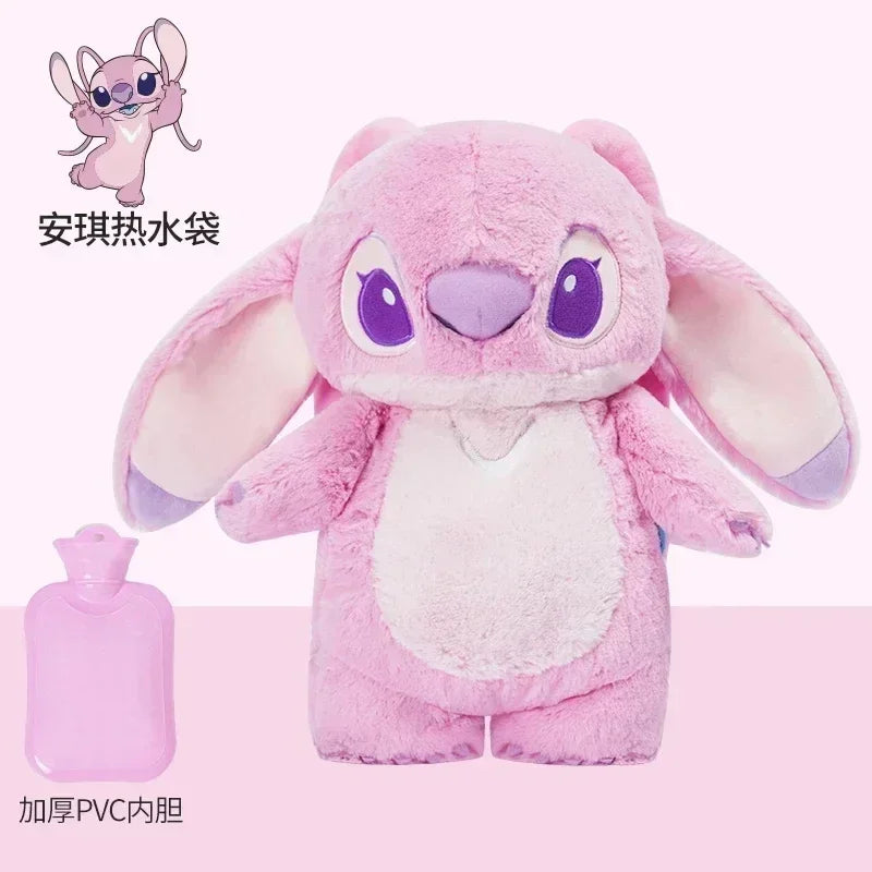 Disney Plush Hand Warmer Bottles - Stitch, Angel, Lotso, Pooh Bear, Dumbo Hot Water Hand Bag, Portable Warm Gift for Girls