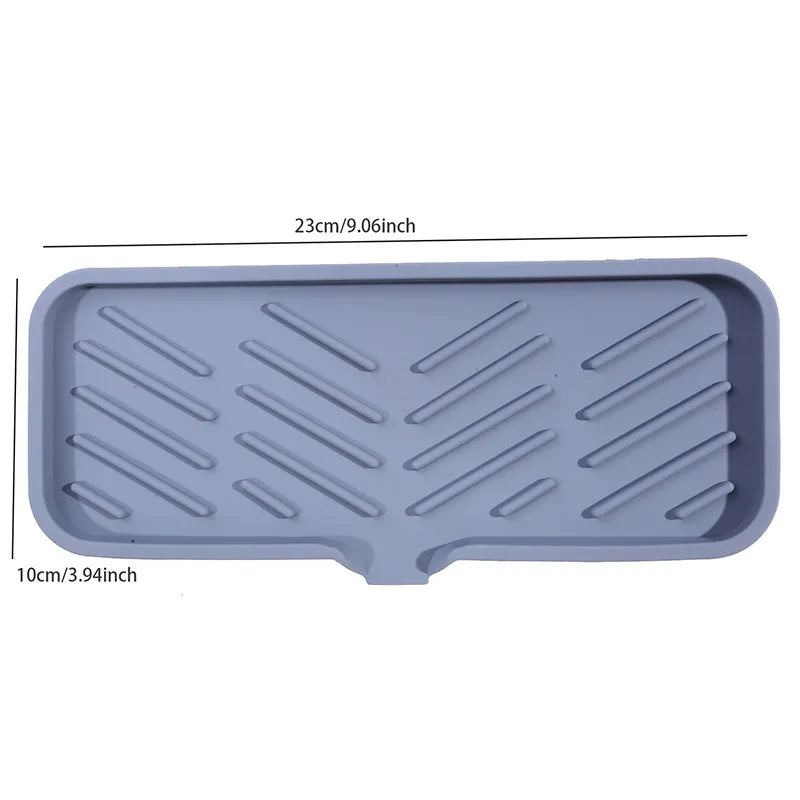 Silicone Kitchen Sink Mat & Tray – Soap Dispenser, Sponge Holder, Splash-Proof Drying & Counter Storage