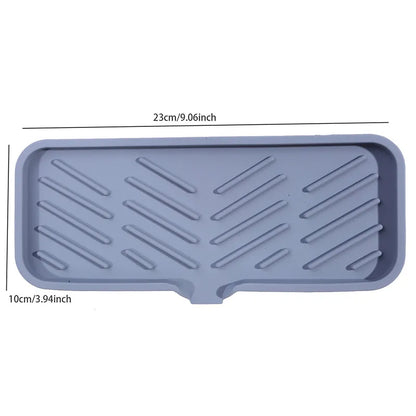 Silicone Kitchen Sink Mat & Tray – Soap Dispenser, Sponge Holder, Splash-Proof Drying & Counter Storage