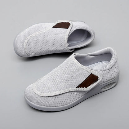 Orthopedic Wide Fit Comfort Walking Shoes for Swollen Feet, Adjustable Soft Diabetic Support Shoes for Everyday Pain Relief
