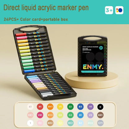 ENMY Acrylic Paint Marker Pens – Soft Tip, Direct Liquid Graffiti, Quick-Dry Pigments for Felt & Art Supplies