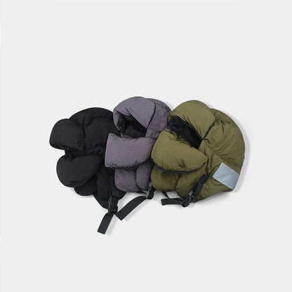 2024 Winter Cotton Earflap Hat with Mask - Windproof Down Jacket Thermal Ski Hat for Men and Women, Ideal for Cycling and Outdoor Adventures