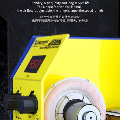 MECHANIC 957DW Soldering & Desoldering Station – Dual-Scroll Hot Air Rework Tool for PCB Mainboard and Tin Soldering