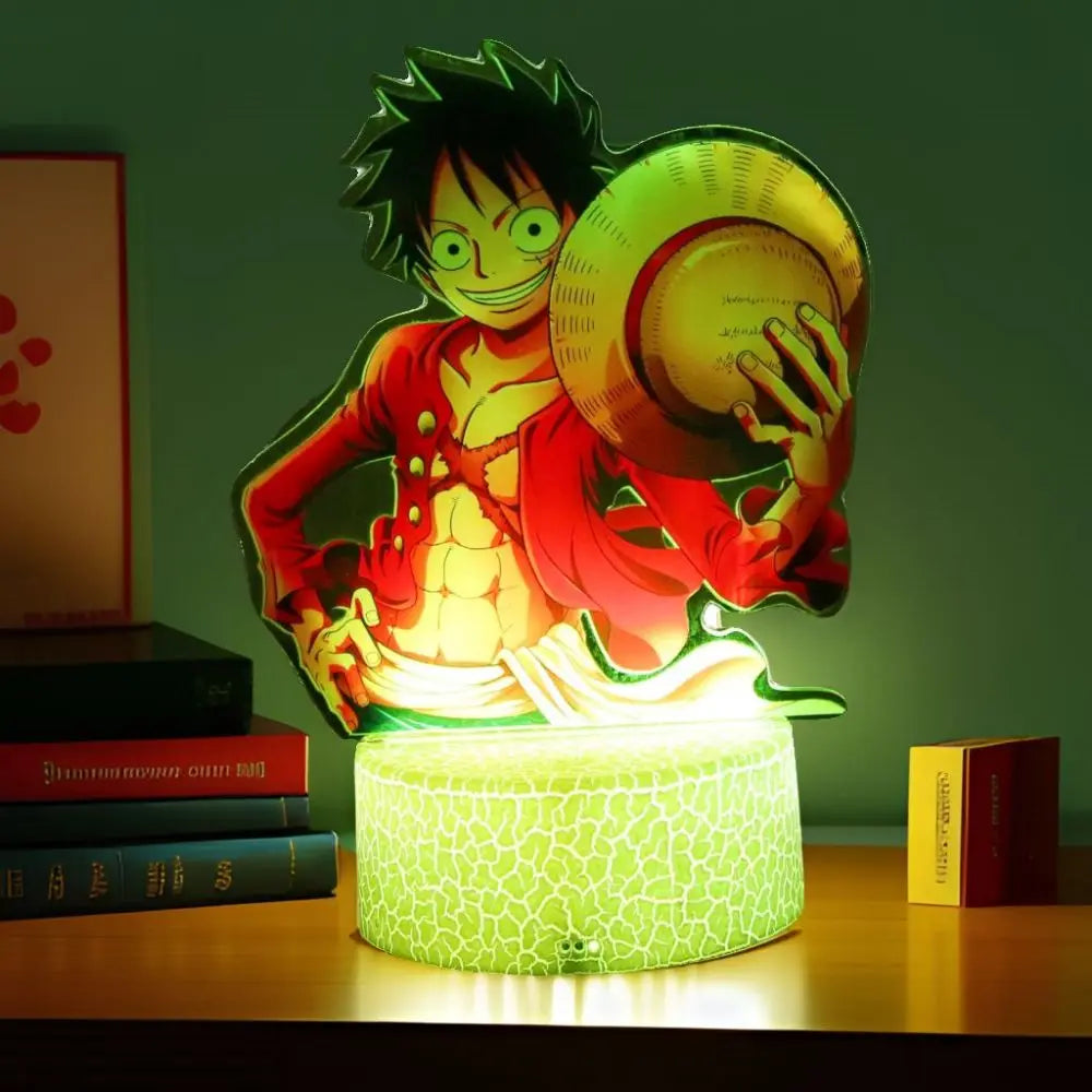 One Piece Luffy Zoro Action Figures 3D LED Lamp – Anime PVC Model Toy Night Light for Kids & Christmas Gift
