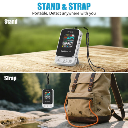 5-in-1 Air Quality Monitor - CO2 HCHO TVOC Gas Detector with Temperature & Humidity Meter Sensor