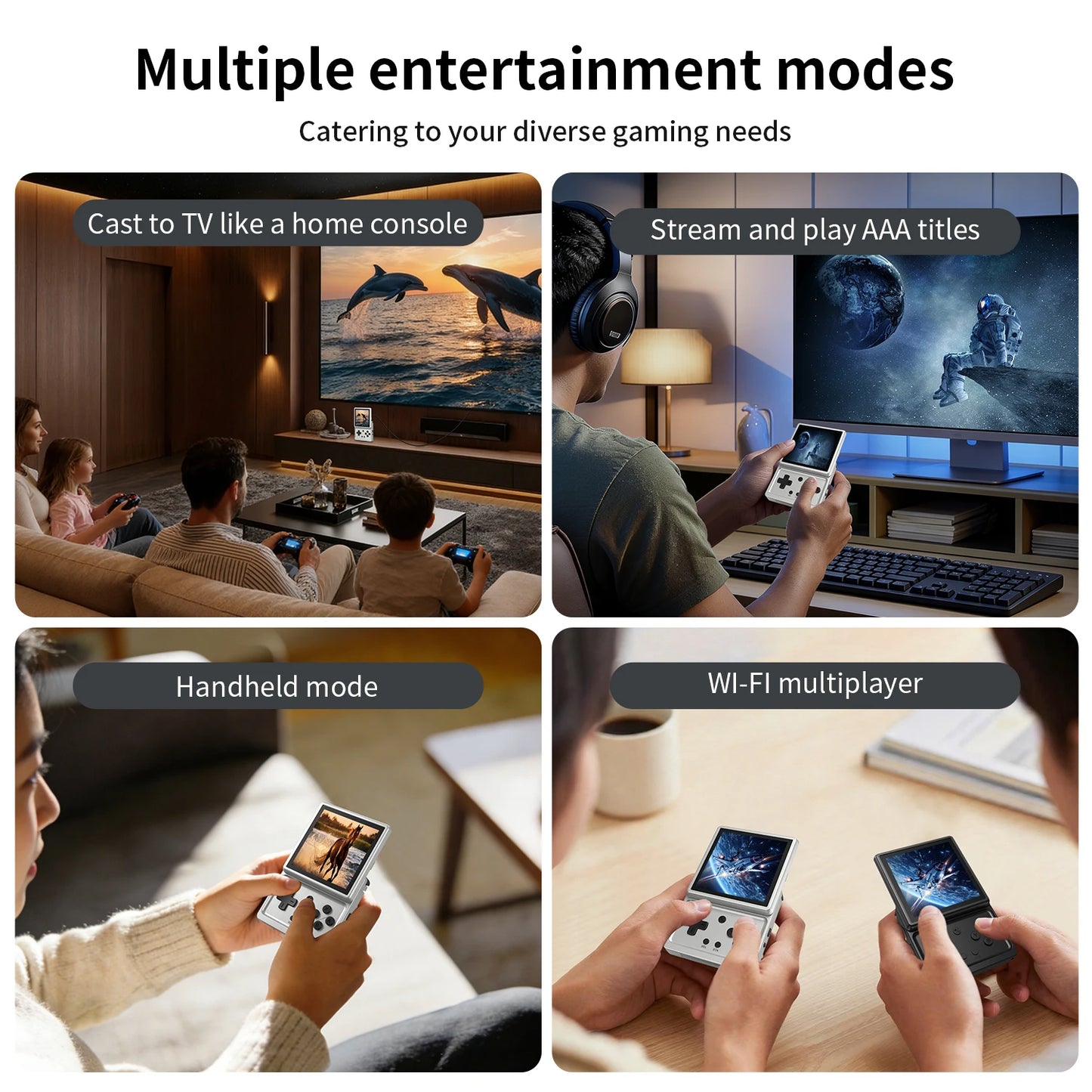 ANBERNIC RG Rotate Android Handheld Game Console – 3.5” IPS 720×720 Retro Gaming Emulator, T618 WiFi Portable Player 3GB+32GB