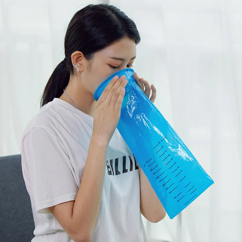 10Pcs 1000ML Disposable Travel Motion Sickness Vomit & Urine Bags – Emergency Nausea & Vomiting Bags for Car, Pregnancy & Travel Use