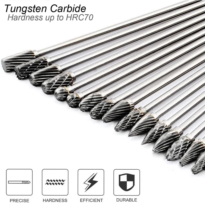 Extra Long 100mm Rotary Rasp File | Carbide Burr Alloy Bits for Metal & Wood Carving | Milling Cutter Drill Abrasive Tool