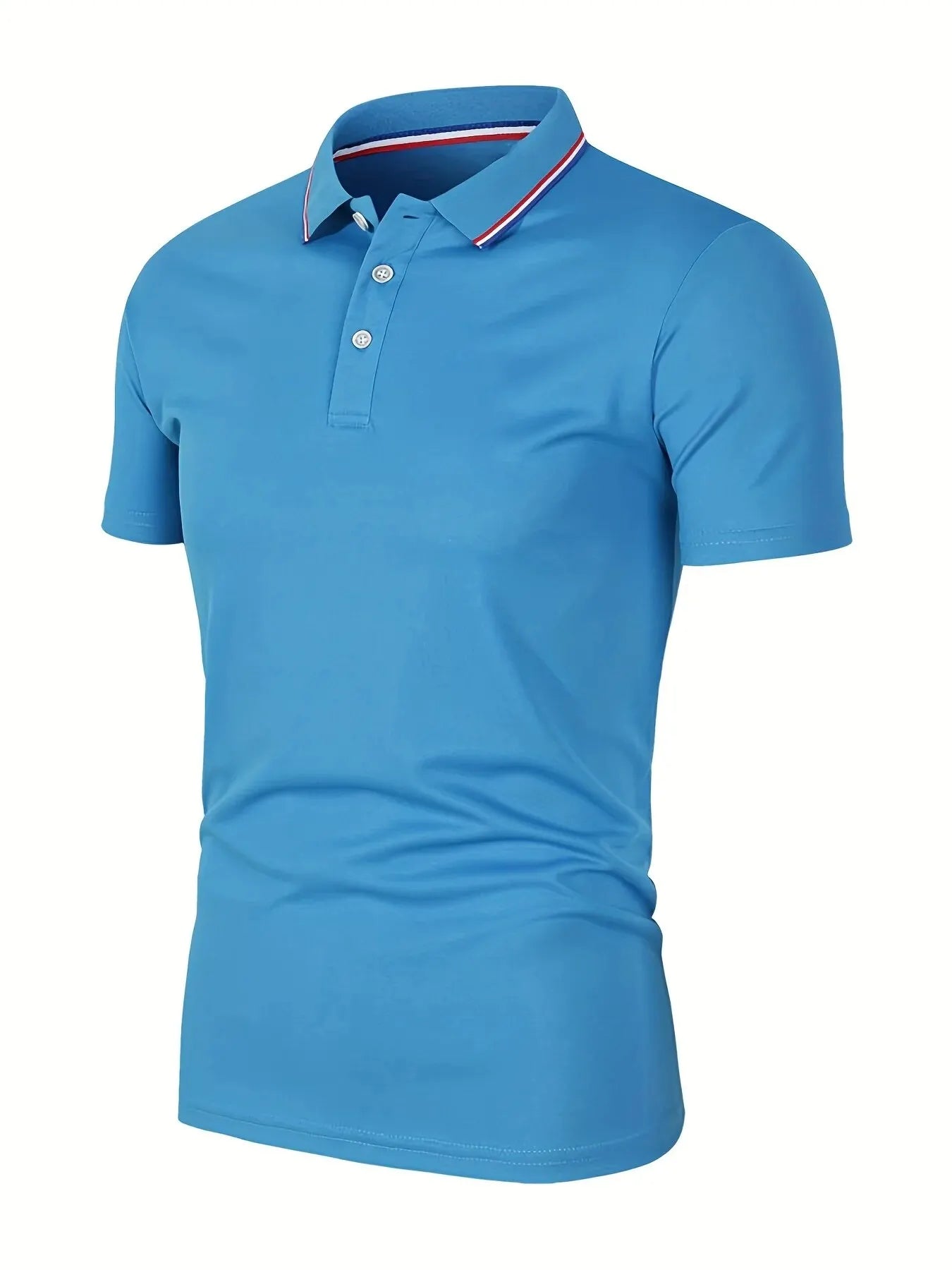 Men’s Summer Casual Polo Shirt - Breathable Solid Color Short Sleeve T-Shirt for Comfortable Everyday Wear