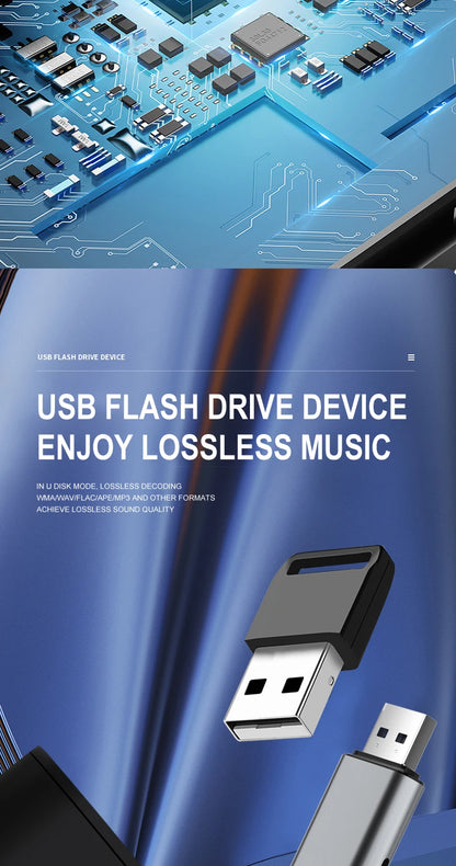 NFC Bluetooth 5.3 Audio Receiver – 3.5mm AUX, RCA Stereo, Lossless HIFI Music Wireless Adapter with USB U-Disk Play & Remote Control