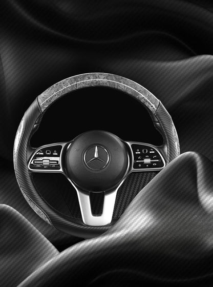Peach Wood Grain Car Steering Wheel Cover — Non-Slip, Four Seasons, Fits 14.5-15" Wheels