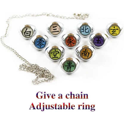 10PCS Bandai Naruto Akatsuki Rings — Itachi Anime Figure Cosplay Accessories, Jewelry & Toys for Boys & Kids Gifts