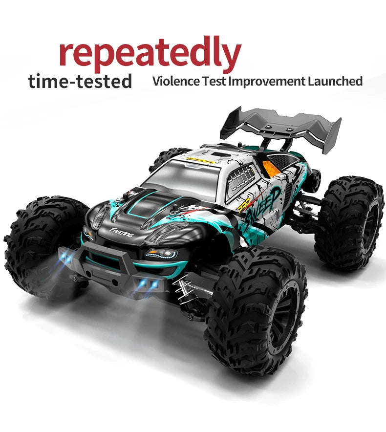 ZWN 1:16 4WD RC Monster Truck – 70KM/H High-Speed Drift Remote Control Car with LED for Kids, vs Wltoys 144001