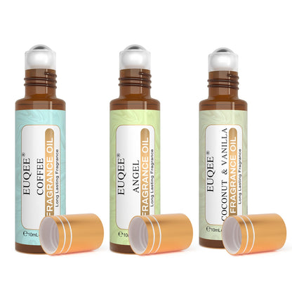 EUQEE 10ml Women's Roller Fragrance Oil - Coconut, Vanilla & Floral Aroma Scent Oil