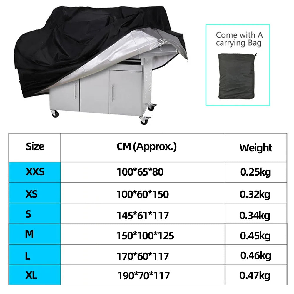 Heavy Duty BBQ Cover - Outdoor Dust and Rain Protective Grill Cover | Waterproof Weber Round Barbecue Cover