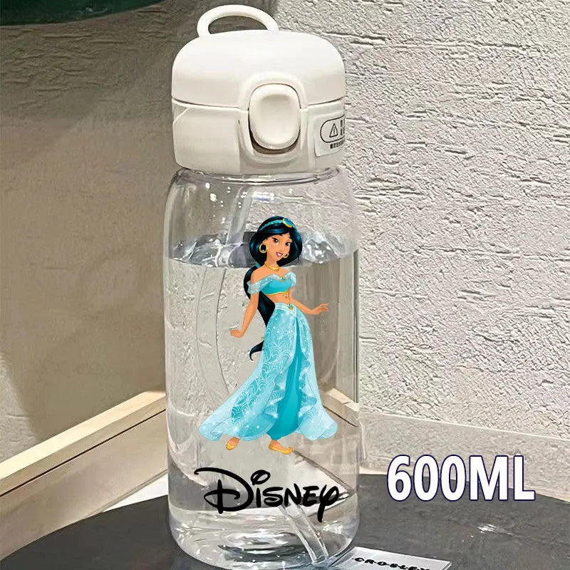 600/400ML Mermaid Princess Water Cup – Portable Transparent Plastic Sport Bottle for Kids