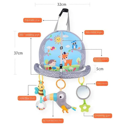 Baby Car Seat and Stroller Hanging Toy - Interactive Sensory Rattles, Kick-and-Play Activity Pendant for Cribs and Infant Development