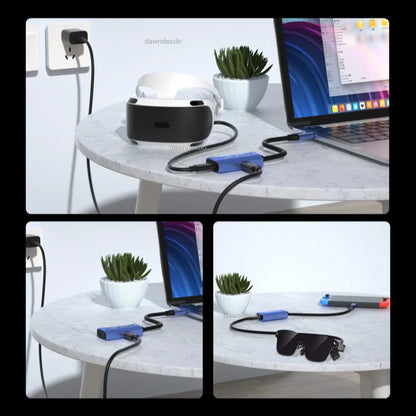 AR Glasses Hub Multi-Device USB-C to HDMI Adapter – Type-C Video Converter with Charging Support for XREAL, RayNeo & Nintendo Switch