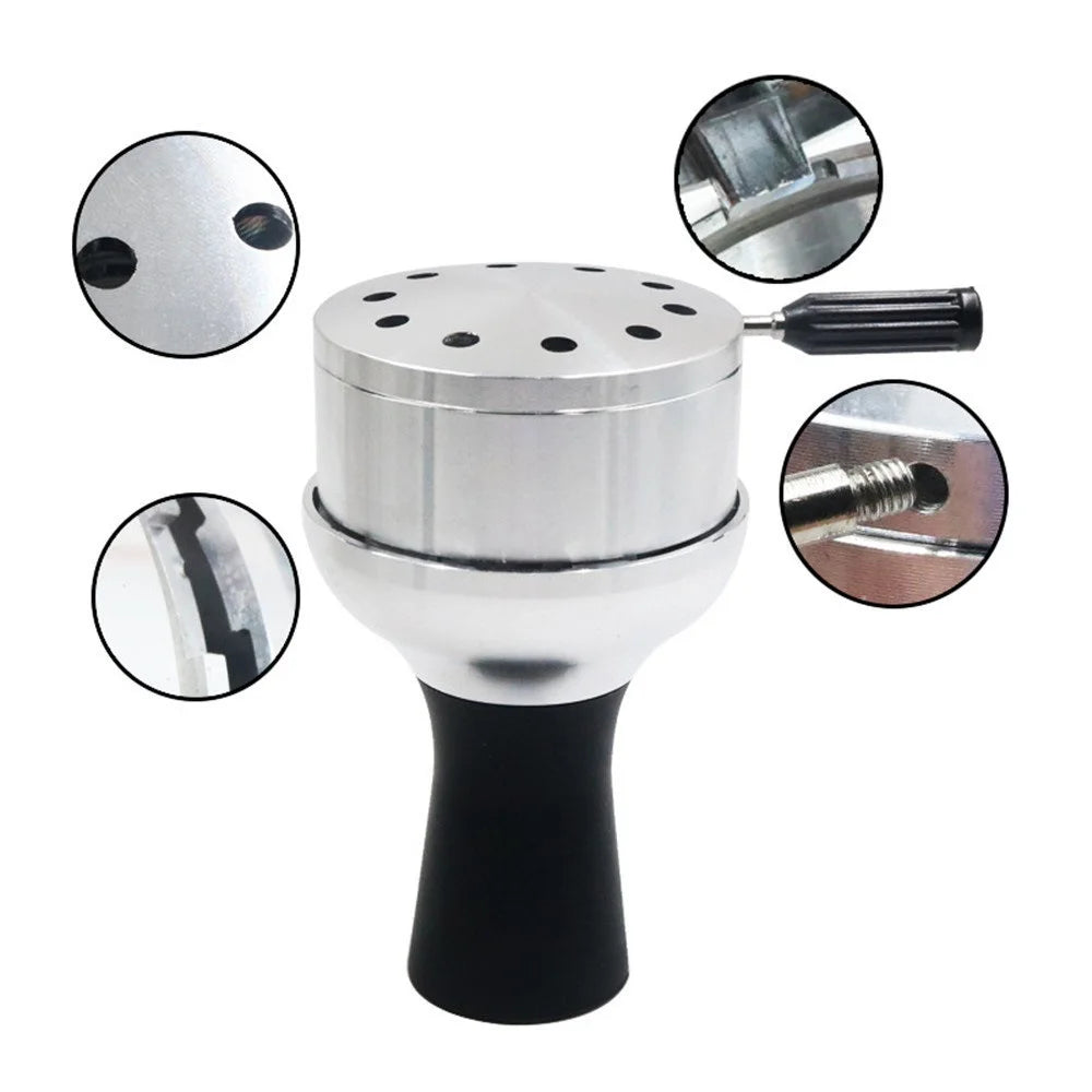 Arab Shisha Hookah Metal Bowl Set: Charcoal Holder with Heat Management Cover - Smoking Accessories for Chicha