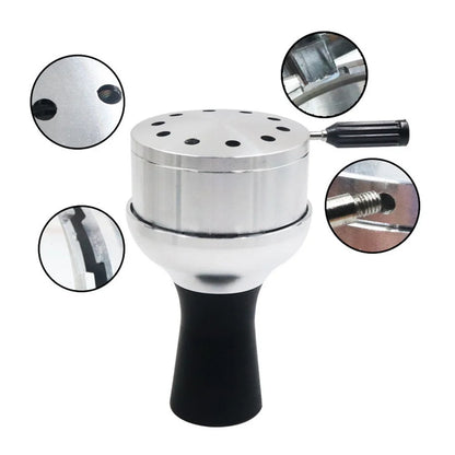 Arab Shisha Hookah Metal Bowl Set: Charcoal Holder with Heat Management Cover - Smoking Accessories for Chicha