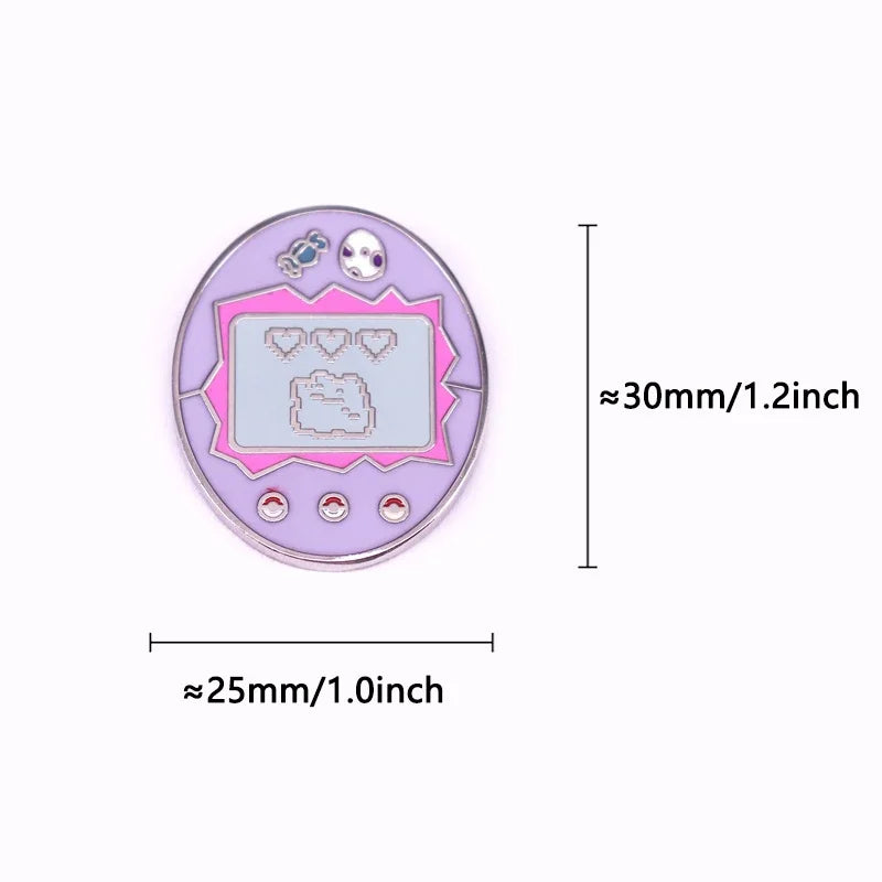 Cute Elf Tamagotchi Enamel Pin - Game Console Badge Brooch for Fans