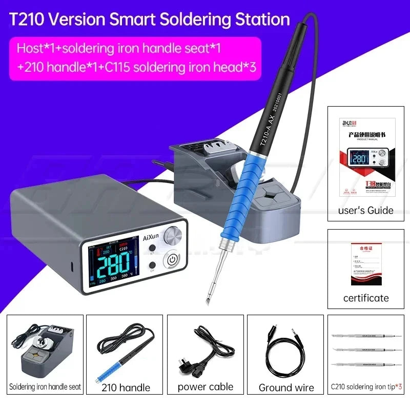 AIXUN T3A T3B Intelligent Soldering Station - T115/T210/T245/T12 Rework Station for PCB & BGA Soldering Tools